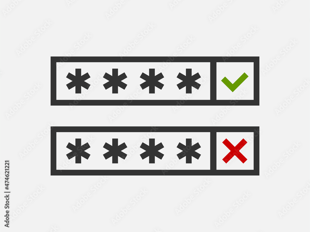 Poster show password icon. stars in block no visible and safe from watch vector symbol.