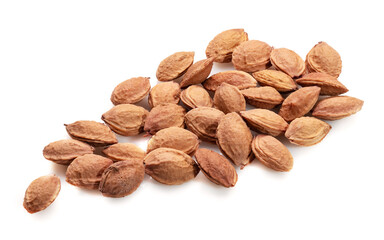 Plum kernels isolated on a white background