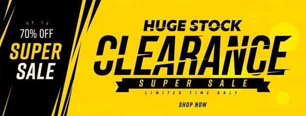 Huge stock clearance website header banner - obrazy, fototapety, plakaty
