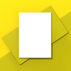 Template for inserting text or picture. Abstract placement of blank sheets. Scheme. Square image. 3D image. 3D rendering.