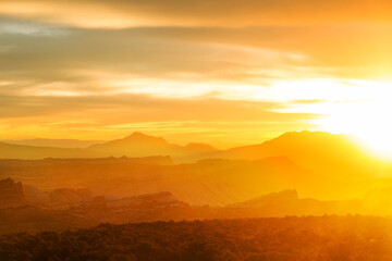 Mountains on sunset