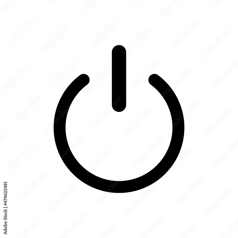 Poster on and off button icon. computer element. round symbol. circle logo. technology concept. vector illu