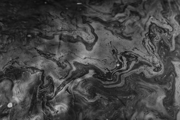 oil spill black background ecology disaster, nature industrial pollution, toxic water abstract