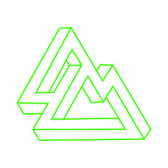 Optical illusion. Logo. Impossible shapes vector. Optical art objects. Geometric figures. Escher paradox.