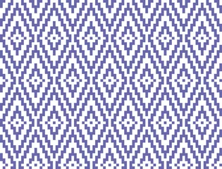 Afwasbaar Fotobehang Very peri Kleur van het jaar 2022 zeer peri achtergrond. Naadloze geometrische patroon met violet pixel kunst ruit op witte achtergrond. Abstracte vector diamantpatroon. Eenvoudige vectorillustratie. Zigzag ontwerp