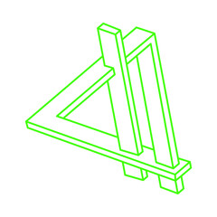 Impossible shapes. Optical illusion. Sacred geometry figures. Abstract eternal geometric objects. Logo. Impossible endless outline. Optical art. Impossible geometry shape on a white background.