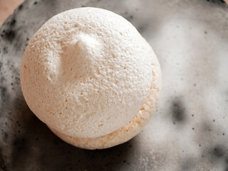 sweet pastry with cream close up 