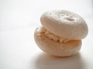 sweet pastry with cream close up 