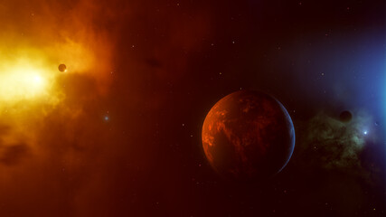 Obraz na płótnie Canvas deep space nebula planet