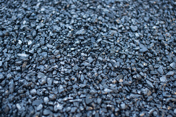 The texture of black coal from the mine.