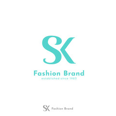 Initial SK monogram fashion logo icon feminine style
