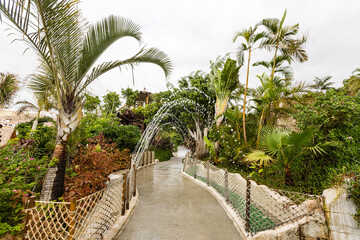 Fototapeta na wymiar TENERIFE ISLAND, SPAIN - January 9: Siam Park on January 9, 2020 in Tenerife, Spain. Siam Park, the water kingdom theme park with water attractions in Europe