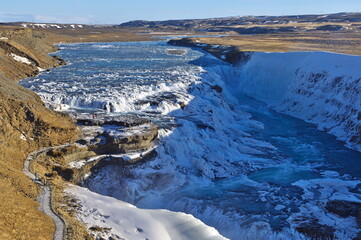 冬のグトルフォスの滝