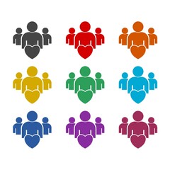 Users group icon isolated on white background, color set