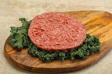 Raw beef burger cutlet for burger