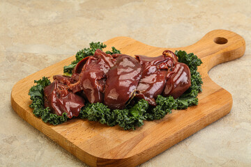 Raw chicken liver for cooking