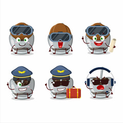 Pilot cartoon mascot white sugar candy with glasses