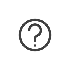 Question mark in a circle line icon