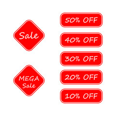 set of sale stickers