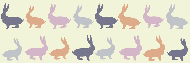 Cute Rabbit seamless pattern background. Vector flat cute , simple minimal illustration. fabric and paper design