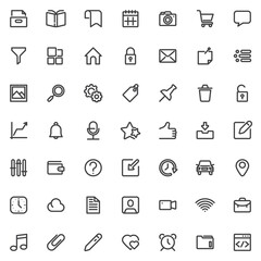 User Interface Essential line icons set
