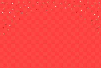 紙吹雪が舞うおめでたい背景（赤） - 市松模様の初売り・セール・ホリデー・正月・当たりイメージ素材