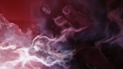 nebula gas cloud in deep outer space, science fiction illustrarion, colorful space background with stars 3d render