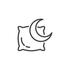 Fototapeta premium Pillow and crescent line icon