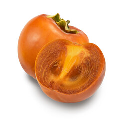persimmon fruit isolated on white