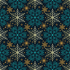 A Seamless pattern with Christmas snowflake icons - 474630483