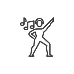 Dancing and singing line icon
