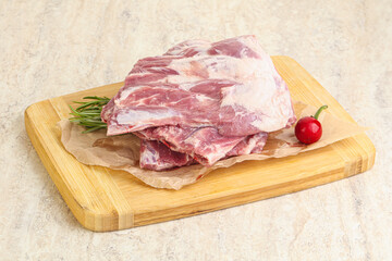 Raw pork ribs for cooking