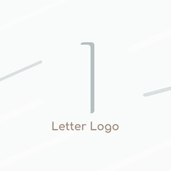 Elegant letter I logo as negative space icon creative