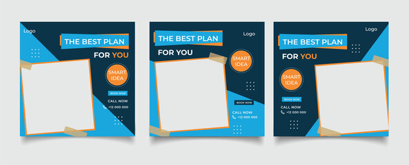 Business conference meeting social media post banner design template	
