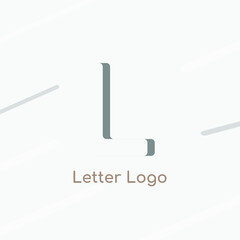 Elegant letter L logo as negative space icon creative