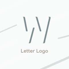 Elegant letter W logo as negative space icon creative