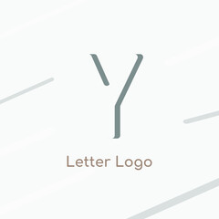 Elegant letter Y logo as negative space icon creative