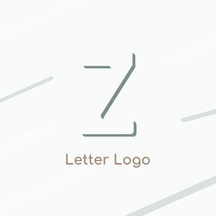 Elegant letter Z logo as negative space icon creative