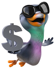 Fun pigeon - 3D Illustration