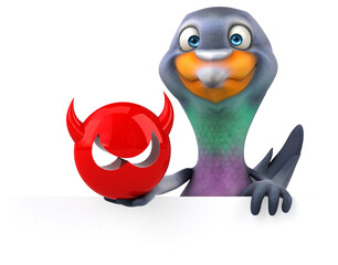 Fun pigeon - 3D Illustration