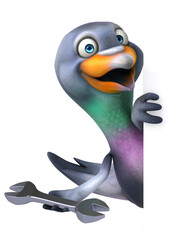 Fun pigeon - 3D Illustration