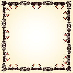 Frame of flowers. Flowers frame template. Vector illustration.