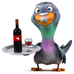 Fun pigeon - 3D Illustration