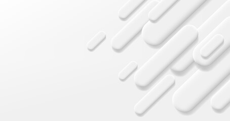 Cover background with abstract geometric 3d volume composition to the right, white mono chreome