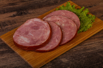 Slices of pork meat ham
