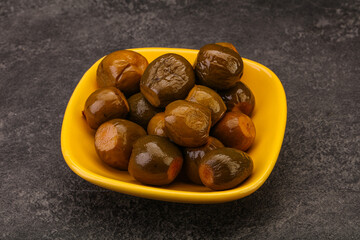 Marinated feijoa in the bowl