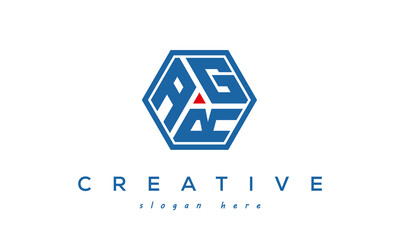AGR creative polygon three letter logo design victor