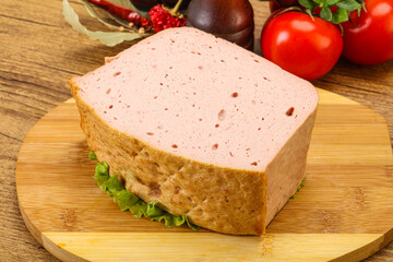 Homemade baked traditional meat loaf