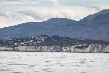 basque mountains rising above atlantic ocean