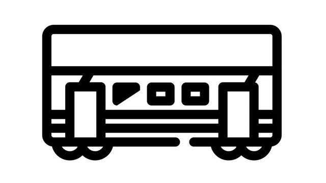 double-deck wagon animated line icon double-deck wagon sign. isolated on white background